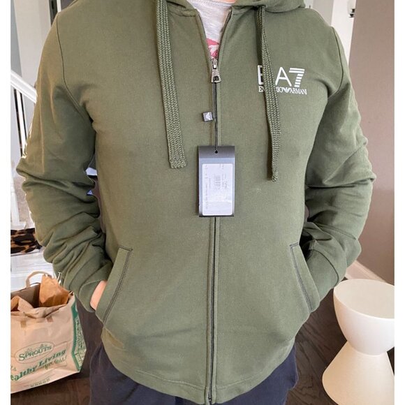 EA7 EMPORIO ARMANI ZIP UP HOODIE SWEAT SHIRT - Picture 1 of 8